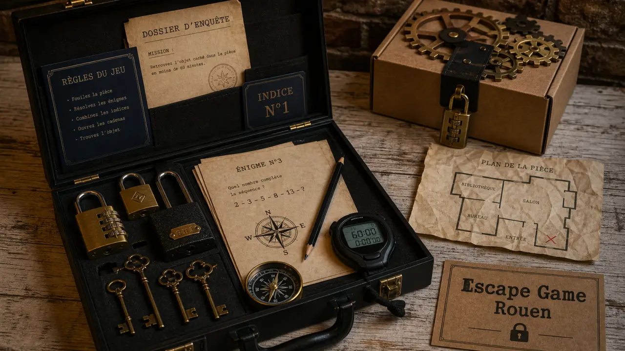Rouen escape game : mallette d’indices et cadenas, 60 minutes