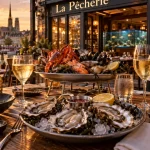 La pecherie restaurant rouen : huîtres sur glace et plateau fruits de mer frais