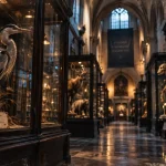 Musée Rouen histoire naturelle au Muséum Beauvoisine, vitrine et spécimens naturalisés
